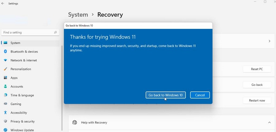 2 Easy Ways to downgrade Windows 11 to Windows 10